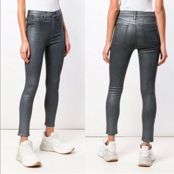 rag & bone Denim - Rag & Bone 27 Gunmetal Silver metallic skinny jean